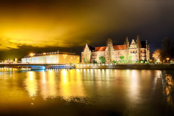 Wroclaw Polonya Aralık 2019 Oder Nehri Wroclaw Polonya Avrupa Daki — Stok fotoğraf