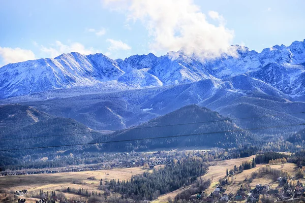 Zakopane Polska Listopada 2019 Tatrzański Park Narodowy Jesienią Krajobraz Słońcem — Zdjęcie stockowe