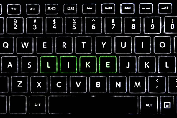 Word Written Led Backlit Keyboard Buttons — 스톡 사진