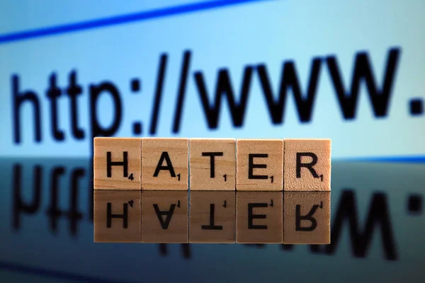 Wroclaw Poland February 2020 Word Hater Terbuat Dari Huruf Kayu — Stok Foto