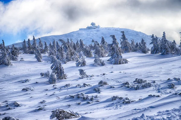 Karpacz Pologne Mars 2020 Snezka Sniezka Tchèque Polonais Est Une — Photo