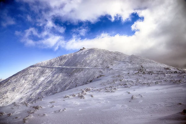 Karpacz Poland March 2020 Snezka Sniezka 捷克语和波兰语 是捷克和波兰边境上的一座山 冬季风景 — 图库照片