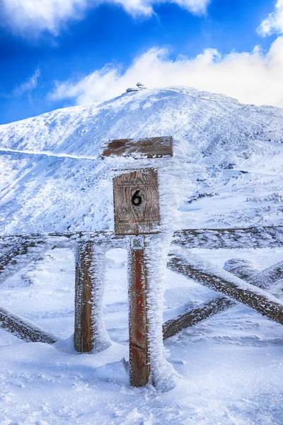 Karpacz Polonia Marzo 2020 Sentiero Turistico Sniezka Montagna Confine Tra — Foto Stock