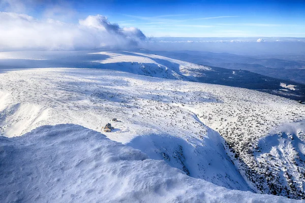 Karpacz Poland March 2020 Winter View Sniezka Mountain 1602 Sea — 图库照片