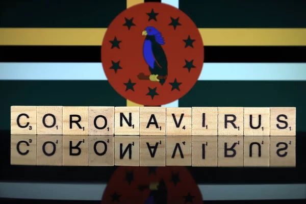 Wroclaw Poland March 2020 Word Coronavirus Made Wooden Letters Dominican — 图库照片