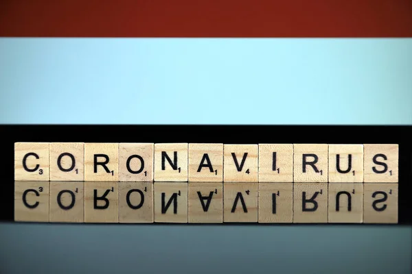 Wroclaw Poland Μαρτίου 2020 Λέξη Coronavirus Αποτελείται Από Ξύλινα Γράμματα — Φωτογραφία Αρχείου