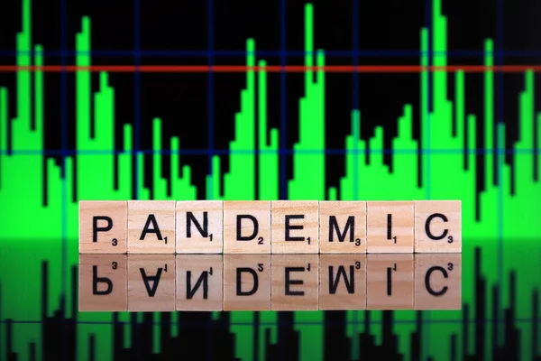 Врокло Польша Марта 2020 Года Слово Pandemic Деревянных Букв Зеленая — стоковое фото