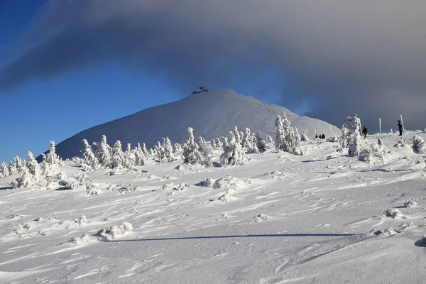 Karpacz Poland March 2020 Snezka Sniezka 捷克语和波兰语 是捷克和波兰边境上的一座山 冬季风景 — 图库照片