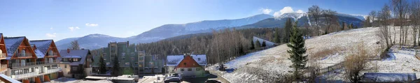 Karpacz Polsko Březen 2020 Panoramatický Výhled Krkonoše Nejvyšším Vrcholem Sněžka — Stock fotografie