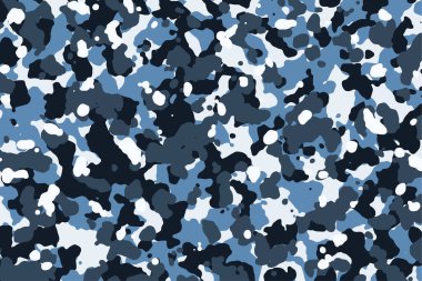 Mavi ve beyaz kamuflaj. Kamuflaj, askeri düzen, ordu ve spor giysileri, şehir modası. Vektör Biçimi. 2: 3 görünüm oranı.