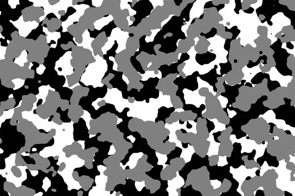 Camuffamento Nero Grigio Bianco Camo Sfondo Modello Militare Esercito Abbigliamento — Vettoriale Stock