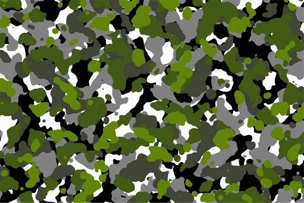 Camouflage Blanc Noir Vert Gris Fond Camouflage Motif Militaire Vêtements — Image vectorielle