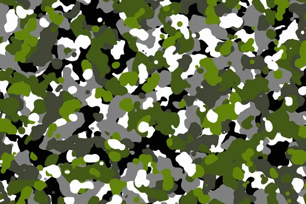 Camuflaje Blanco Negro Verde Gris Fondo Camuflaje Patrón Militar Ejército — Vector de stock