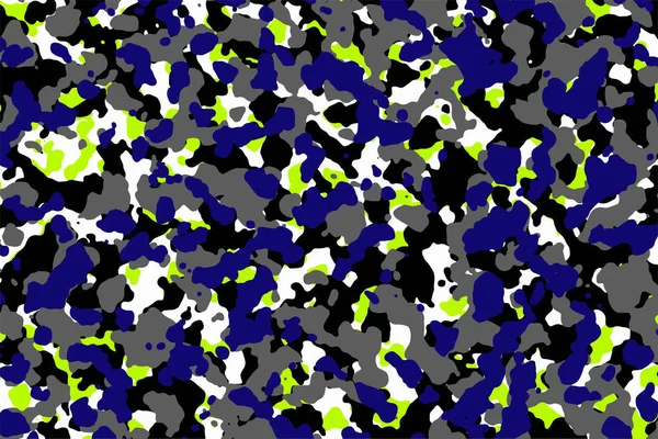 Camouflage Bleu Foncé Vert Gris Fond Camouflage Motif Militaire Vêtements — Image vectorielle