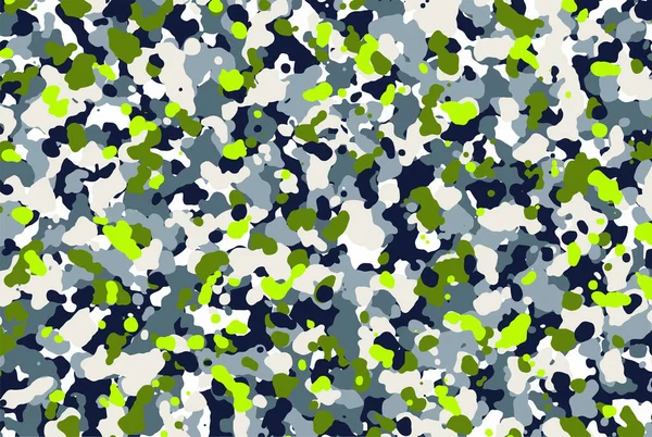 Camuffamento Blu Verde Bianco Camo Sfondo Modello Militare Esercito Abbigliamento — Vettoriale Stock