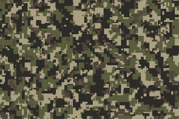 Cokelat Hijau Dan Hitam Pixel Camouflage Latar Belakang Khaki Digital - Stok Vektor
