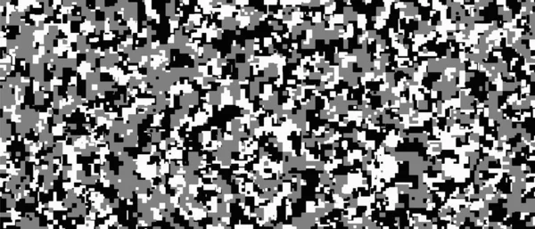 Camouflage Pixel Nero Bianco Grigio Sfondo Digitale Camo Modello Militare — Vettoriale Stock
