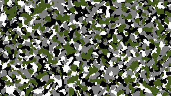 Camuflaje Blanco Negro Verde Gris Fondo Camuflaje Patrón Militar Ejército — Archivo Imágenes Vectoriales