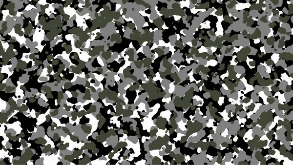 Camouflage Blanc Noir Vert Gris Fond Camouflage Motif Militaire Vêtements — Image vectorielle