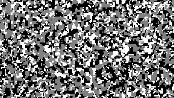 Svart Vit Och Grå Pixel Camouflage Digital Camo Bakgrund Militärt — Stock vektor