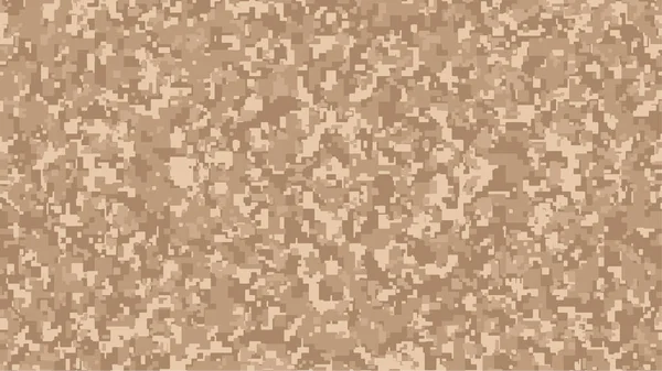 Lichtbruine Pixel Camouflage Desert Digital Camo Achtergrond Militair Patroon Leger — Stockvector