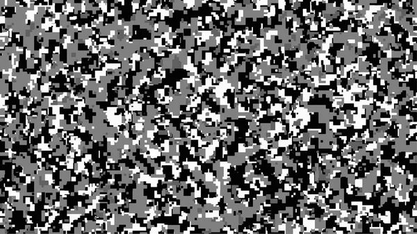Schwarz Weiß Und Grau Pixel Camouflage Digitaler Camo Hintergrund Militärmuster — Stockvektor
