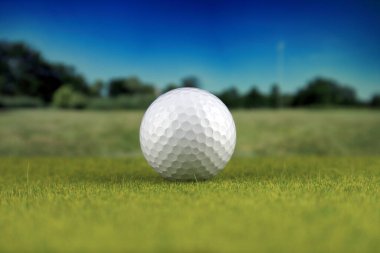 Golf sahasında golf topu.