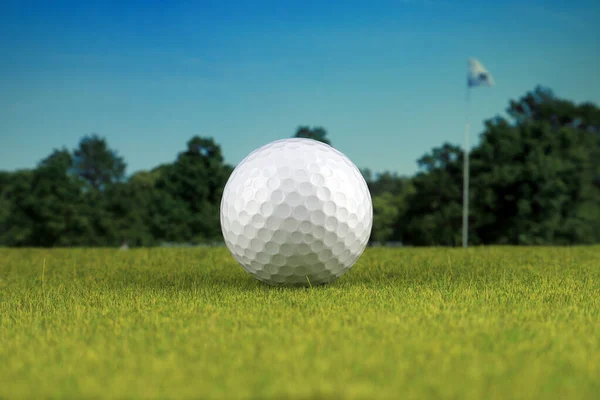 Golf ball on a golf course.