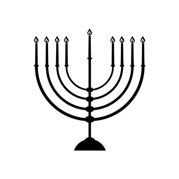Silueta de la menorá. Hanukkah. — Archivo Imágenes Vectoriales