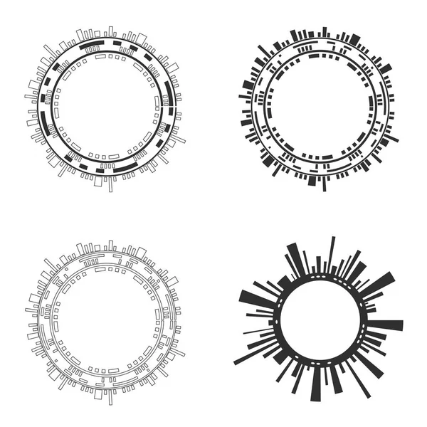 Ensemble d'interfaces utilisateur futuristes abstraites en cercle sur fond blanc. Illustration vectorielle . — Image vectorielle