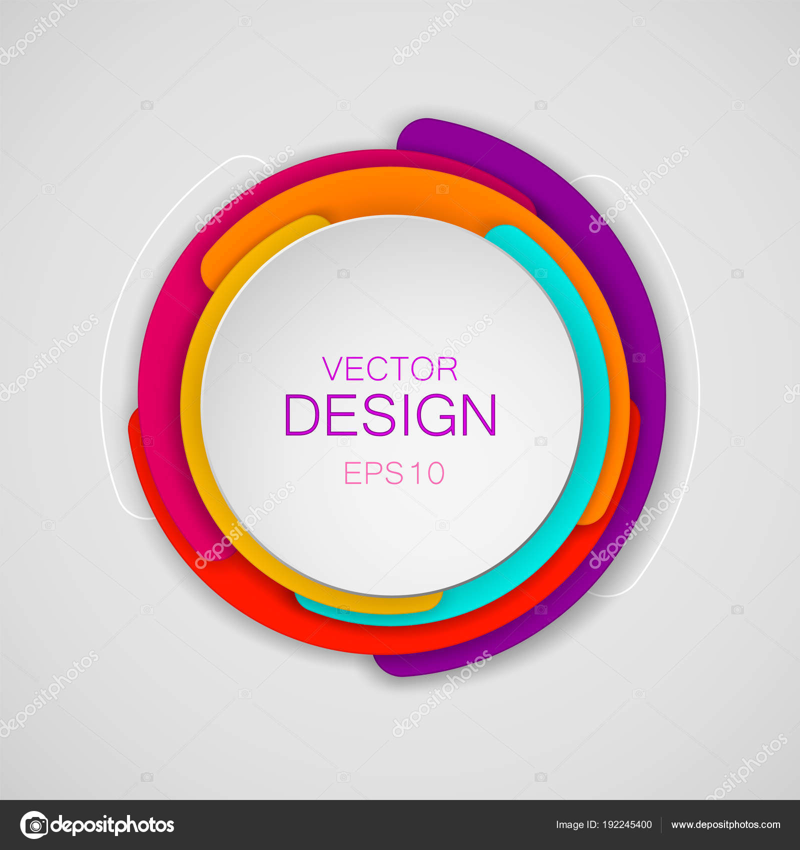 White Round Background With Colorful Circles