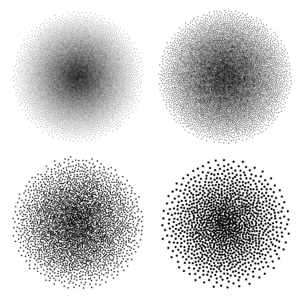O fundo redondo abstrato consiste em pontos pretos sobre um fundo branco. Padrão geométrico de ponto abstrato. Ilustração vetorial . —  Vetores de Stock
