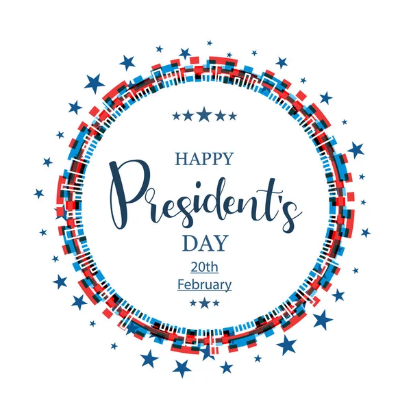 Happy Presidents day poster design with USA flag colors. Vector Illustration — Stock Vector