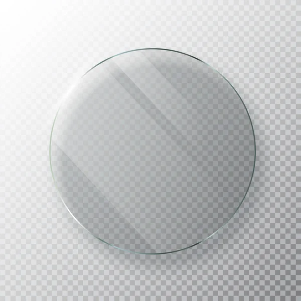 Transparent rund glasram isolerad på transparent bakgrund. Vektorillustration — Stock vektor