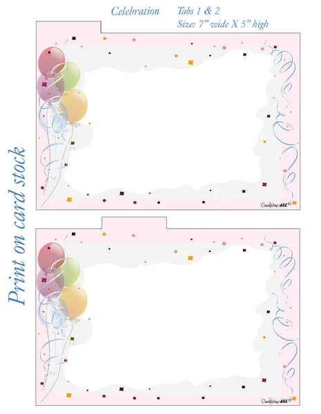 Celebration 5 x 7 Divider Tabs 1 and 2 Vector Graphics