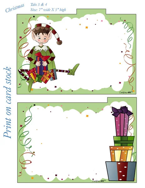 Christmas Recipe Card Divider Tabs 3 and 4 — Stock vektor