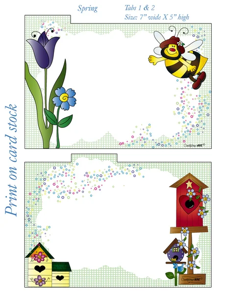 春季食谱卡分频器标签 1 和 2 免版税图库插图