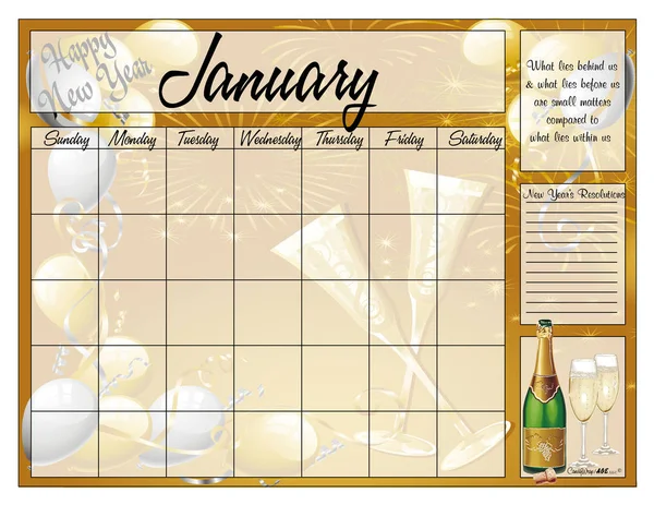 Januari voor eeuwig kalender — Stockvector