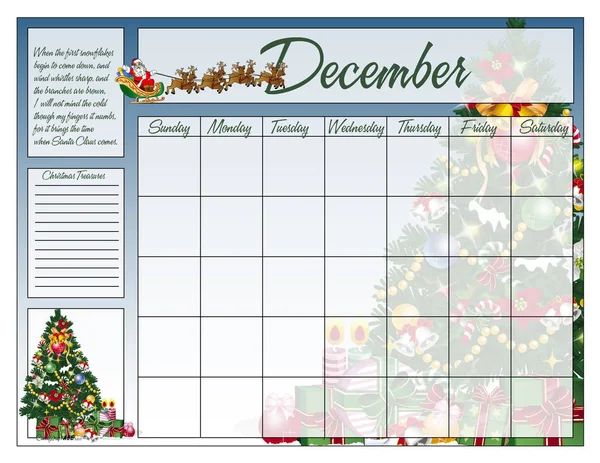 Calendario de diciembre para siempre — Archivo Imágenes Vectoriales