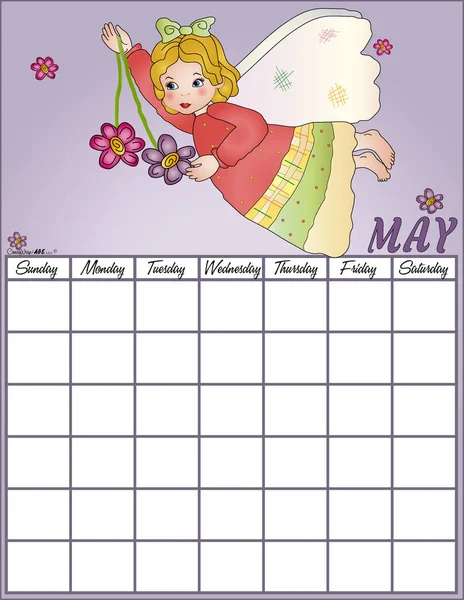 Anjo para sempre pode Calendar — Vetor de Stock