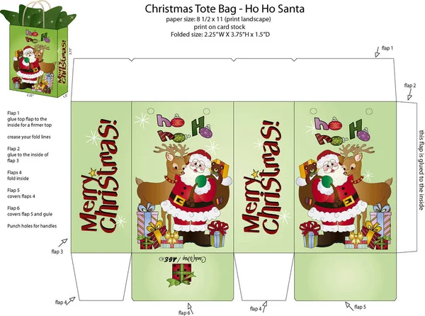 Ho Ho Ho Buon Natale Tote Bag — Vettoriale Stock