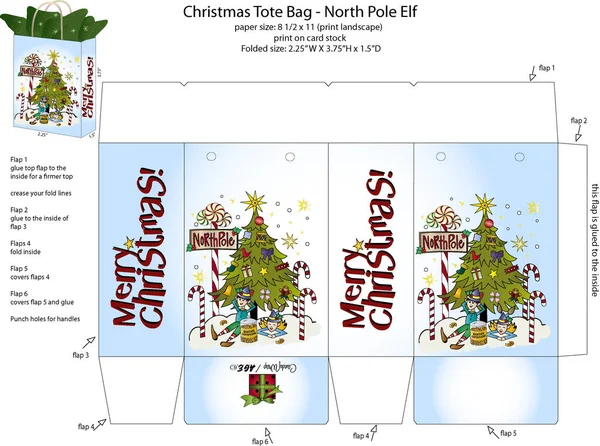 Kerst Tote Bag - Noordpool Elf Stockvector