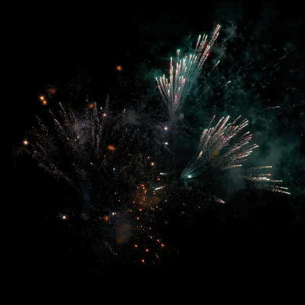 Hava havai fişek, derin-uzay shooting star yollar ve duman gibi.