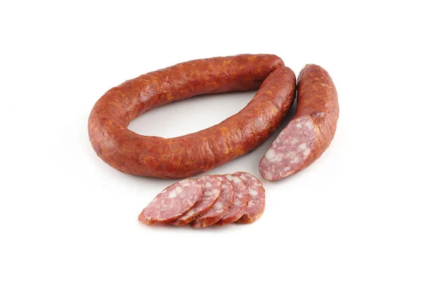 Wurst auf weißem Hintergrund — Stockfoto