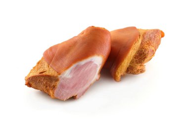 Domuz eti tavla beyaz bir arka plan üzerinde füme