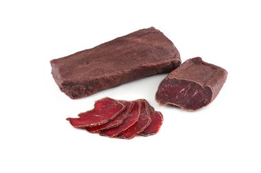 beyaz zemin üzerine jambon