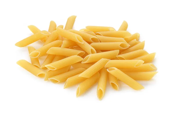 Pasta Penne sobre fondo blanco —  Fotos de Stock