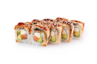 Beyaz bir arka plan üzerinde suşi Kanada