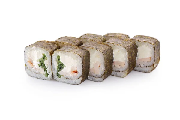 Sushi Maki van kaas op een witte achtergrond — Stockfoto