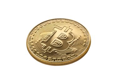Bitcoin beyaz arkaplanda izole edildi